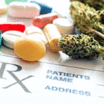Weed and pills on a prescription form