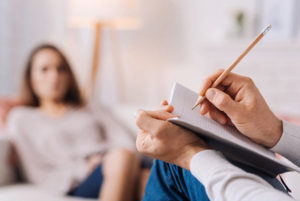 Woman undergoing therapy at a drug rehab in New Jersey