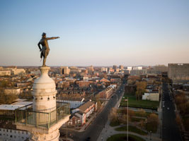 An aerial shot of Trenton, NJ