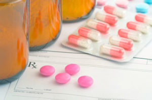 Prescription pills in blister packs