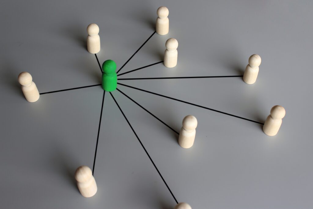 Leadership skills, complete control. Decision making center. Subordination, management concept