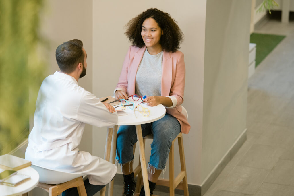 young woman consulting her treatment plan
